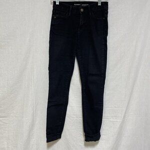 Old Navy Rockstar Sz 4 Ankle Jeans Regular Skinny Black 8.5" Rise Denim